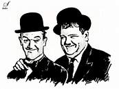 coloriage laurel et hardy portrait
